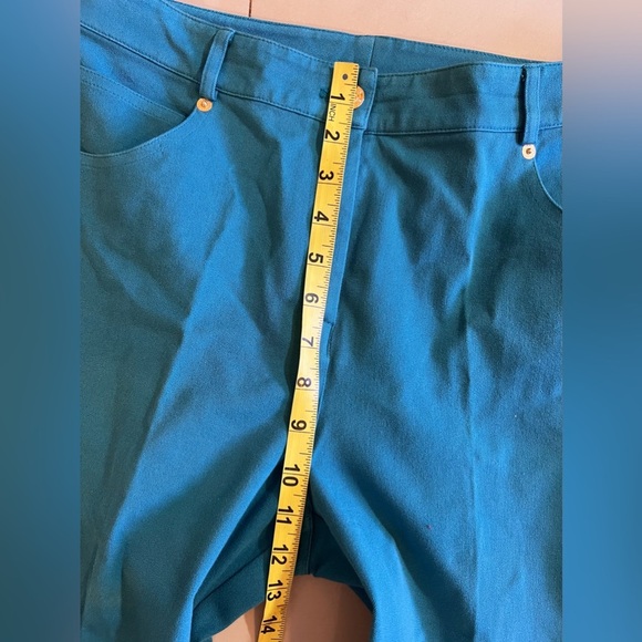 St John dress Pants Turquoise blue Sporty Trousers straight dress pant 8 zip - Picture 9 of 16